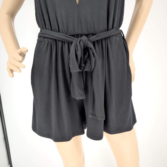 Krisa Revolve Black Siro Micro Modal Halter Romper with Pockets - Size M - NWT - Picture 13 of 13